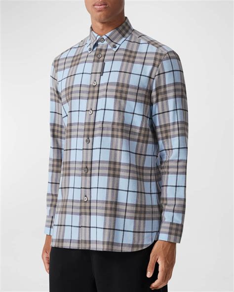 Burberry Men's Caxton Check Sport Shirt 